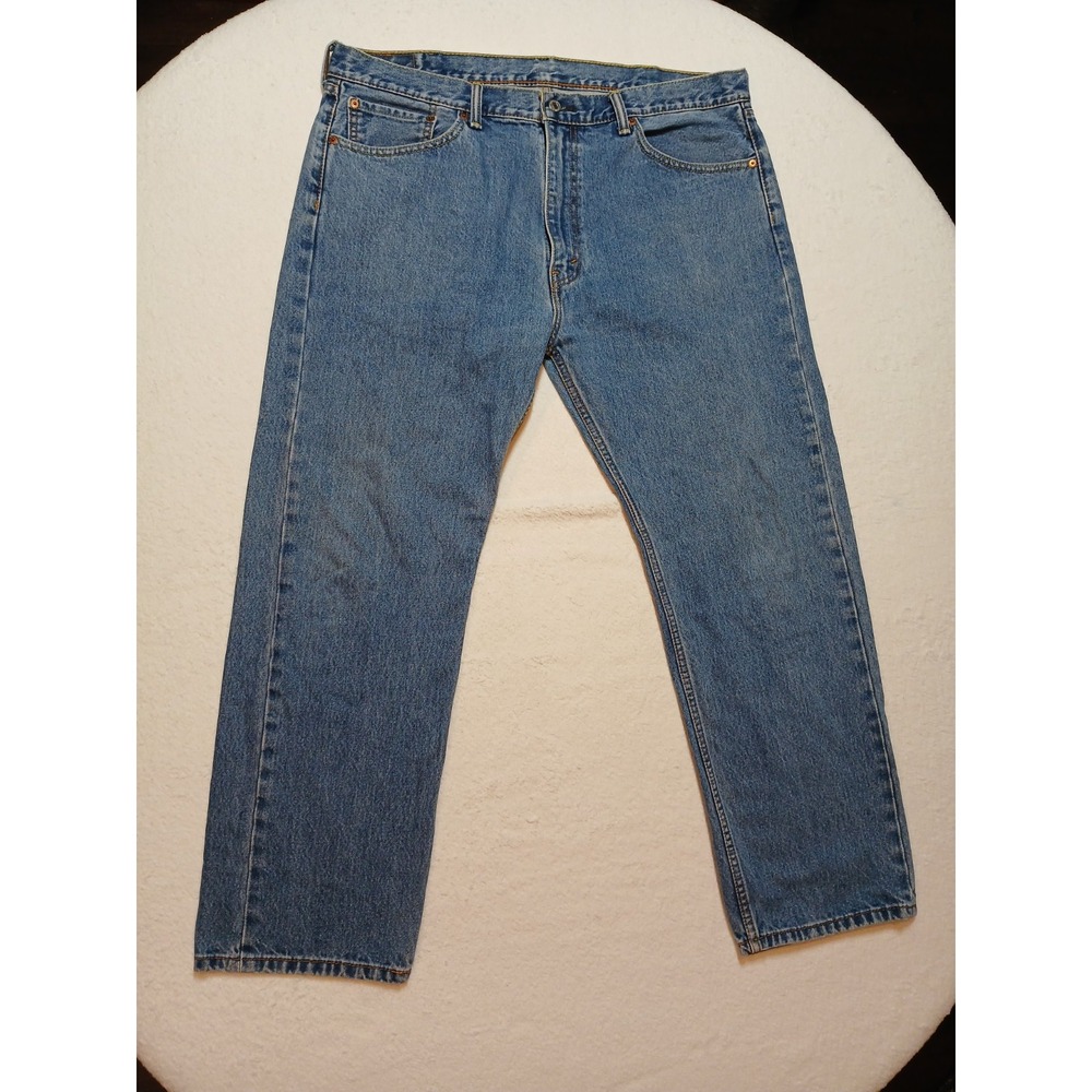Levis 505 Jeans Mens Size 40x30 Straight Leg Blue Denim 100% Cotton Medium Wash